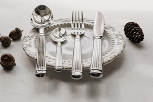 Regalo de boda, diseño de Pilar romano, juego nórdico de 5 piezas, cubiertos dorados, tenedor, cuchara, cuchillo, cubiertos, juego de cubiertos de acero inoxidable - Product Image 4