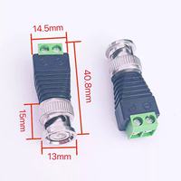 Conector BNC Macho de 2 Pines de Alta Calidad, Sin Soldadura, Duradero, con Pines 1P, Chapado en Oro y Cobre, Clasificación de 12V y 10A para Aplicaciones de Audio y Video