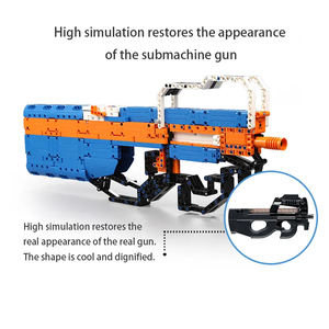 เครื่องยิง P90คาด้าเทคนิค81003ปืนกลมือผู้ใช้ซุ่มยิงสามารถยิงอาวุธอิฐทำมือชุดปืนทหารของเล่นตัวต่อ - Product Image 5