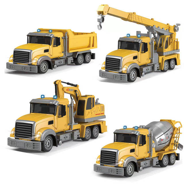 Kids Remote Control RC Engineering Play Set Crane Equipment Vehicles Models Set Construction Truck Toy for Boys