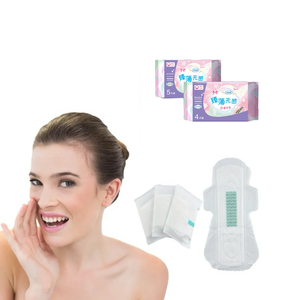 Toallas sanitarias para mujer al por mayor almohadillas de algodón carbón de bambú superabsorbentes con chip de anión de grado B de loto de nieve grado B - Product Image 1