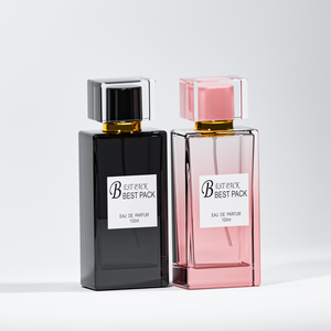 Leere Hohe Dicke 30ml 50ml 100ml Schwarze Rosa Luxus-Parfüm Nachfüllbare Parfümflasche mit Edlen Verschlüssen - Product Image 1