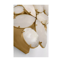 Applique murale moderne en pierre naturelle d'albâtre, design floral, éclairage en laiton, lampe de décoration en marbre LED, salon, chambre à coucher, maison