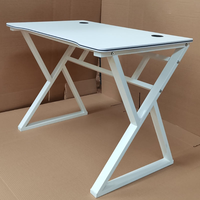 Bureau d'ordinateur ergonomique en acier carré, durable, réglable en hauteur, respectueux de l'environnement, facile à assembler, surface en MDF pour le jeu à domicile