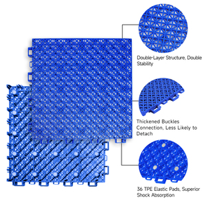 Dalles de basketball emboîtables en matériau PP modifié, pour extérieur, épaisses, absorption des chocs, approuvées FIBA, tapis de sol sportif - Product Image 4