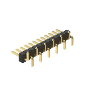 Denentech high quality press fit pin header smd 1.27mm male H2.5 Single Row 1.27mm pin header connector
