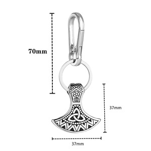 Viking Thor's Hammer <b>Keychain</b> Tibetan Silver Metal Hook Leather Strap Pendant <b>Personal</b> Gift Unisex - Product Image 4