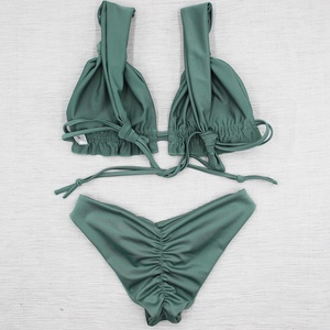 Maillot de bain bikini grande taille pour femme, personnalisé OEM avec logo frontal, imprimé peau d'animal, taille haute, string en V, séchage rapide, tissu respirant - Product Image 5