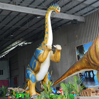 LONGTU Zigong pabrik dinosaurus raksasa ukuran hidup besar Robot dinosaurus animatronik leher panjang untuk acara pameran