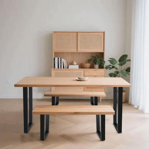 Eleganti gambe per mobili in ferro battuto a forma quadrata nero gambe del tavolo da conferenza con bordo liscio moderne gambe del tavolo da pranzo gambe - Product Image 4