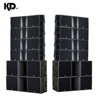 Sistema de Sonido para Conferencias con 8 Altavoces Line Array Duales KD-2 de 12 Pulgadas y 4 Subwoofers Duales KD-28 de 18 Pulgadas