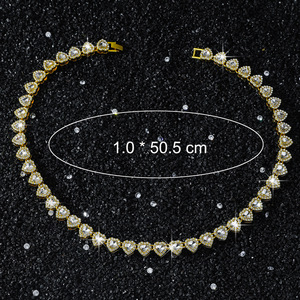 Nuevo Collar de Cadena con Diseño Simple y Lujoso, con Corazón Empalmado, Estilo Hiphop, Chapado en Oro y Plata, para Hombre, Joyería de Moda - Product Image 6