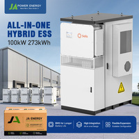 Armoire de batterie solaire extérieure JApower 100kW 273kWh tout-en-un refroidie par air avec onduleur hybride Solis pour des coûts d'énergie réduits