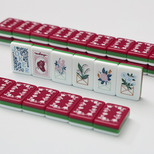 Jeu de Mahjong américain de 160 tuiles, tuiles nues à trois couches, assorties par couleur, style américain - Product Image 5