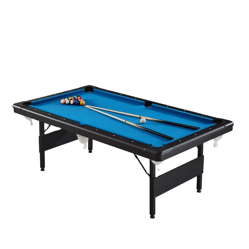 Toptan 6ft 6 / 7 ft katlanır küçük bilardo masa bilardo Net cep Snooker masası için iç mekan oyunu