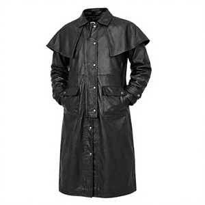 Eco Friendly <b>Men</b> <b>Long</b> <b>Coat</b> Windproof Lightweight Overcoat Button Front Outerwear - Product Image 3