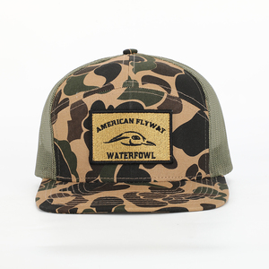 الجملة OEM مخصص عالية الجودة 7 لوحة القطن حك شارة مطرّزة شعار شبكة Snapback كامو قبعة سائق الشاحنة قبعة - Product Image 2