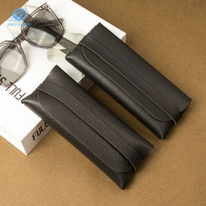 מפעל במלאי מלא משקפי שמש רכים pu פרמיה מעור משקפיים ניידים במקרה של לוגו מותאם אישית משקפיים תיק & תיק - Product Image 3