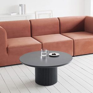 Mesa de centro redonda sencilla, mesa informal, mesa redonda para sala de estar o balcón, decoración de interiores, mesa de centro de color sólido, pequeña - Product Image 3