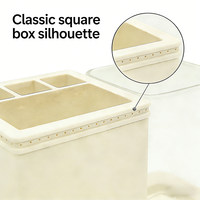 Ensemble de toilette en cuir à motifs 50% HIPS 50% PS, ensemble de trois pièces, organiseur de salle de bain, ensembles de salle de bain modernes, gobelet à rince-bouche