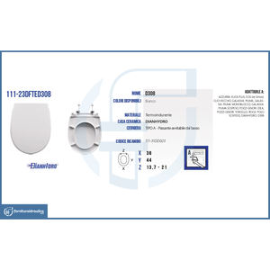 Copriwater Termoindurente D308 per Sedile WC - Product Image 2