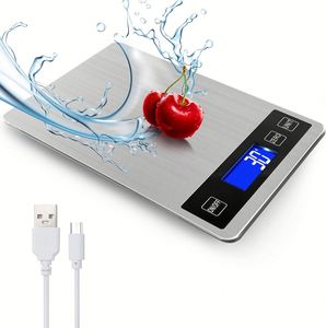 Nouvelle Arrivée Balance de Cuisine Électronique Numérique LCD en Acier Inoxydable Durable avec Plateau en Verre Capacité 15kg Suivi Automatique du Point Zéro OEM - Product Image 1