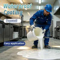 Revêtement liquide imperméable élastomère avec résine acrylique PU, 5 gallons, application au pinceau pour toitures en métal, béton et tuiles