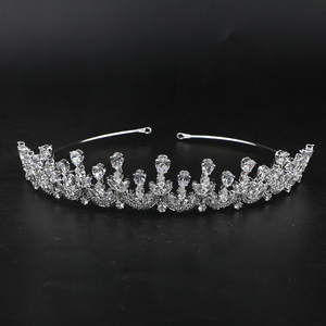 Couronnes en Zircon plaqué platine pour femme, bijoux, accessoires pour diadème de mariage, parure de mariée ou spectacle - Product Image 4
