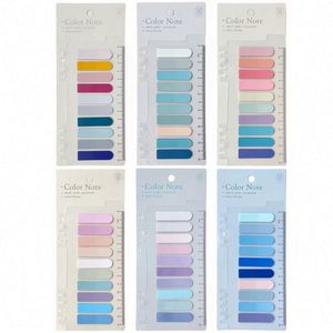 H&Q Morandi Color PET Index Paste Writable Custom Book <b>Label</b> Students Tear-Notepad Self-Adhesive Transparent Tabs School Memo - Product Image 6