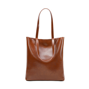 Borsa Tote da Donna Personalizzata Grande Capacità, in Vera Pelle Olio-Cera Vintage, Resistente a Tutte le Condizioni Atmosferiche, Modello Verticale <span class=keywords><strong>Monospalla</strong></span> con Cerniera, Tinta Unita - Product Image 3