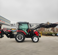 Tracteur multifonction de haute qualité à moteur diesel 4x1 avec pelle rétrocaveuse, chargeur frontal, pompe hydraulique KYB haute performance et boîte de vitesses à roulements