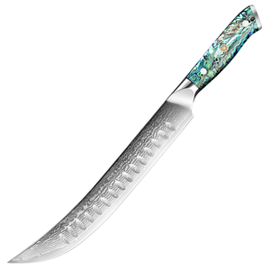 XITUO couteau à <span class=keywords><strong>jambon</strong></span> damas japon acier VG-10 couteau à trancher la poitrine cuisine éblouissant coquille d'ormeau poignée tranchante couteau à pain - Product Image 1