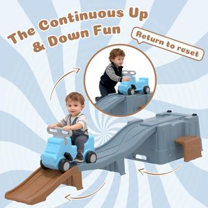 Juguete Montable para Niños al por Mayor, Coche de Empuje con Rampa, Set de Juego para Niños Pequeños, Tobogán de Plástico, Pista de Juguete de Montaña Rusa Ascendente y Descendente - Product Image 2