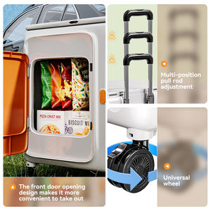 Xinhang शिविर यात्रा तह भंडारण कार्ट फोल्डेबल प्लास्टिक भंडारण ट्रॉली बड़े क्षमता वाले बाहरी तह भंडारण टोकरी - Product Image 6