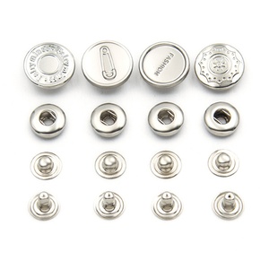 Boutons-pression décoratifs ronds en métal sans nickel avec logo personnalisé en relief pour accessoires vestimentaires - Product Image 3