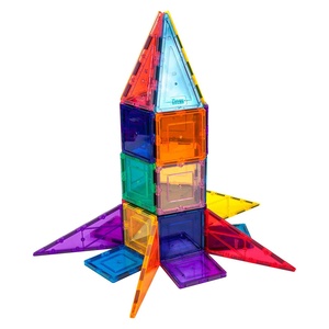 Wholesale High Quality Acrylic Magnetic Stacking Educational Toys Colorful Building Tiles Famous Buildings Theme 5-7 Years Play - Product Image 1