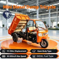 Tricycle benne diesel mini 3 roues, gain de temps, pour charges lourdes, transport de marchandises pour la construction, l'agriculture et l'exploitation minière