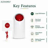 Alarme SOS sans fil pour personnes âgées, bouton d'appel d'urgence, lumière rouge clignotante, alerte de batterie faible, portée de 100 m, alerte de sécurité à domicile et à l'hôpital
