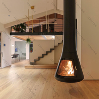 CRUISE Cheminée suspendue moderne au bioéthanol de 1010mm pour une utilisation en intérieur Chauffage de villa flottante respectueux de l'environnement