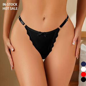 Tanga Blanca para Mujer, Ropa Interior de Encaje con Lazo, Hermosa y Lujosa, para Uso Diario, Económica, en 4 Colores - Product Image 1
