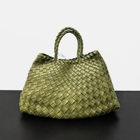 Sacs à main de luxe pour femmes, nouveaux sacs en cuir de vachette souple tissé avec deux sangles, grande capacité, style décontracté