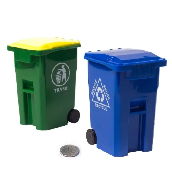 Мини-корзина для мусора Curbside, держатель ручки и уникальный крошечный контейнер для переработки, настольный стакан для карандашей