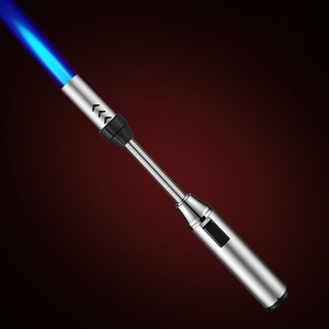 Briquet à gaz à flamme nue en acier inoxydable long, coupe-vent pour cuisinière et camping - Product Image 3