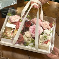Boîte à gâteau portable transparente en plastique laminé, pour la fête des mères, fleurs, pâtisseries, pique-nique, boîte à mousse à 4/6 compartiments