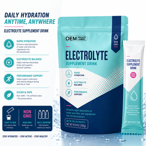 Private Label Zuckerfreies Keto-Elektrolyt-Hydrationspulver mit Immununterstützung & Energieschub 256g Erwachsenen-Post-Workout-Päckchen - Product Image 1
