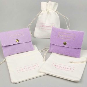Wholesale Small MOQ Eco Muslin Cotton Double <b>Strings</b> Pouch Small Jewellery Packaging Pouch Organic Cotton Canvas Drawstring Bag - Product Image 5