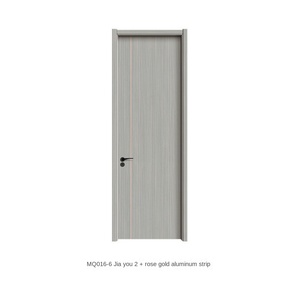 Porte intérieure en bois personnalisée avec écran en fibre de verre insonorisée pour chambre à coucher, salle de bain et cuisine-Design simple - Product Image 5