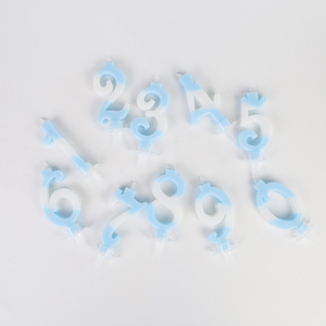 Bán buôn màu xanh đôi màu số nến sinh nhật Giáng sinh bên paraffin sáp bánh trang trí nến - Product Image 6