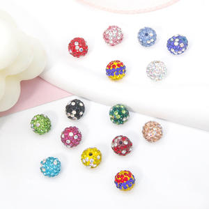 Perles en argile polymère en gros 10mm strass argile polymère perles rondes bracelet à bricoler soi-même collier fabrication de bijoux - Product Image 3