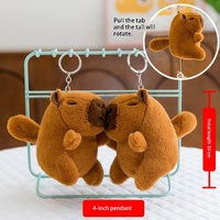Porte-clés poupée Capybara en peluche rembourrée, 10 cm (4 pouces), en coton, mignonne, motif frites et pain, pendentif de sac à dos, pour machine à griffes